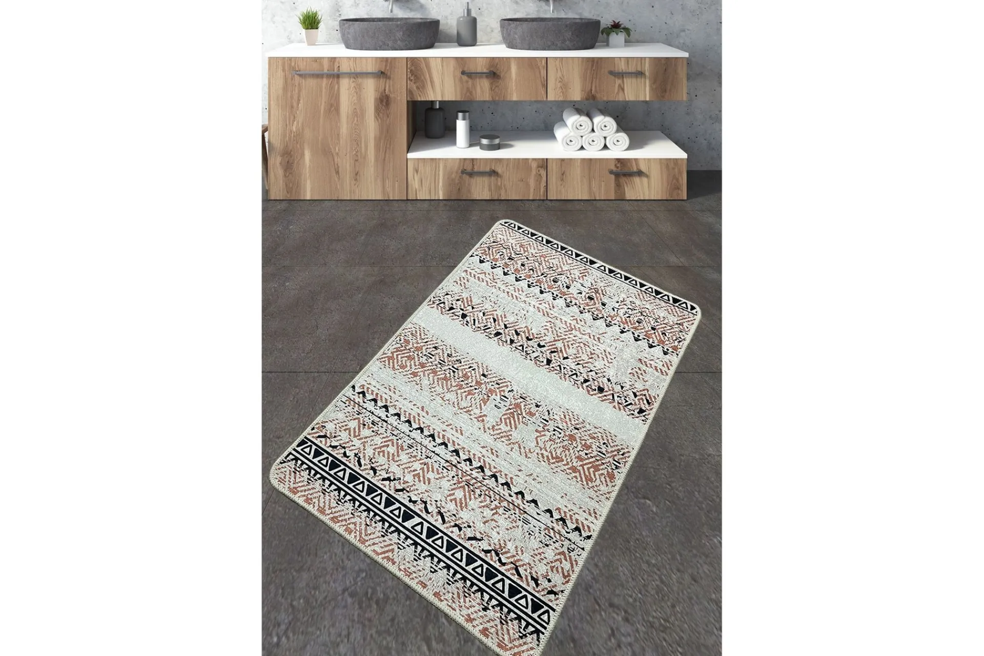 Baderomsmatte|Baderomsmatte-Nilofer Baderomsmatte 70x120 cm Rektangulær Flerfärgad