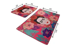 Baderomsmatte|Baderomsmatte-Niyanna Badematte 2-pk Rosa/Flerfarget