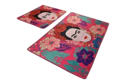 Baderomsmatte|Baderomsmatte-Niyanna Badematte 2-pk Rosa/Flerfarget