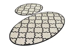 Baderomsmatte|Baderomsmatte-Niyanna Badematte 2-pk Hvit/Flerfarget