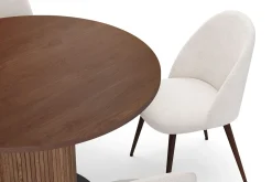 Bark Noira Lite Rundt Spisebord Valnøtt 120 cm med 4 Nibe Plus Spisestoler