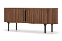 Bark Noira Oval TV-benk Valnøtt 150x45 cm Ribbet