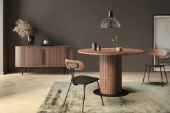 Bark Noira Oval TV-benk Valnøtt 150x45 cm Ribbet