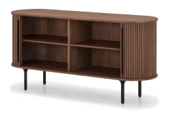 Bark Oppbevaringskiste|Sideboard & Skjenker-Noira Smalt Sideboard Ribbet Valnøtt 150x45 cm Brun