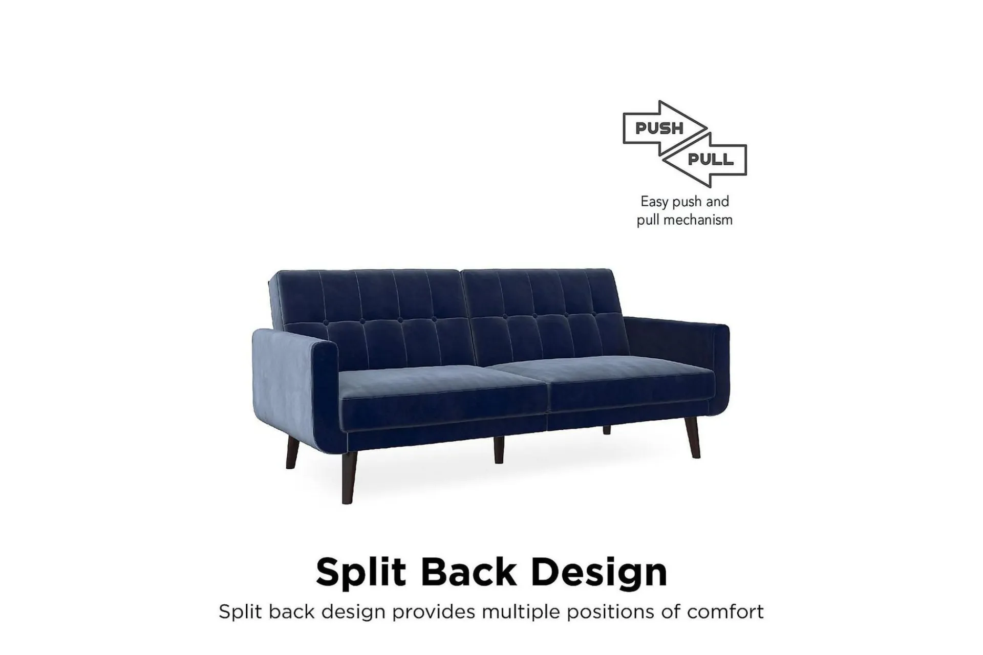 Dorel Home Nola 3-seters Sovesofa Fløyel/