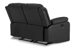 Comfort Living 2 Seter Sofa-Norbo Liten Reclinersofa 2-seter Kunstskinn - Fällbar sofa - Kinosofa Svart