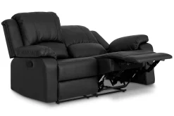 Comfort Living 2 Seter Sofa-Norbo Liten Reclinersofa 2-seter Kunstskinn - Fällbar sofa - Kinosofa Svart