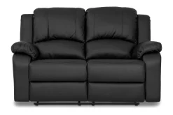 Comfort Living 2 Seter Sofa-Norbo Liten Reclinersofa 2-seter Kunstskinn - Fällbar sofa - Kinosofa Svart