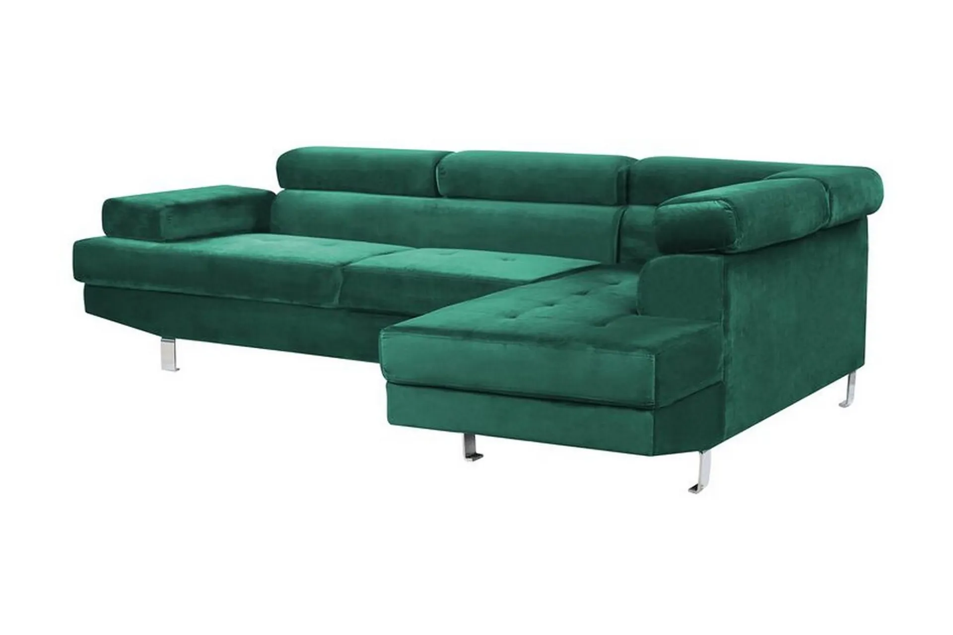 Velour Sofa & Fløyel Sofa-Norreia 5-seters Hjørnesovesofa Venstre Grønn