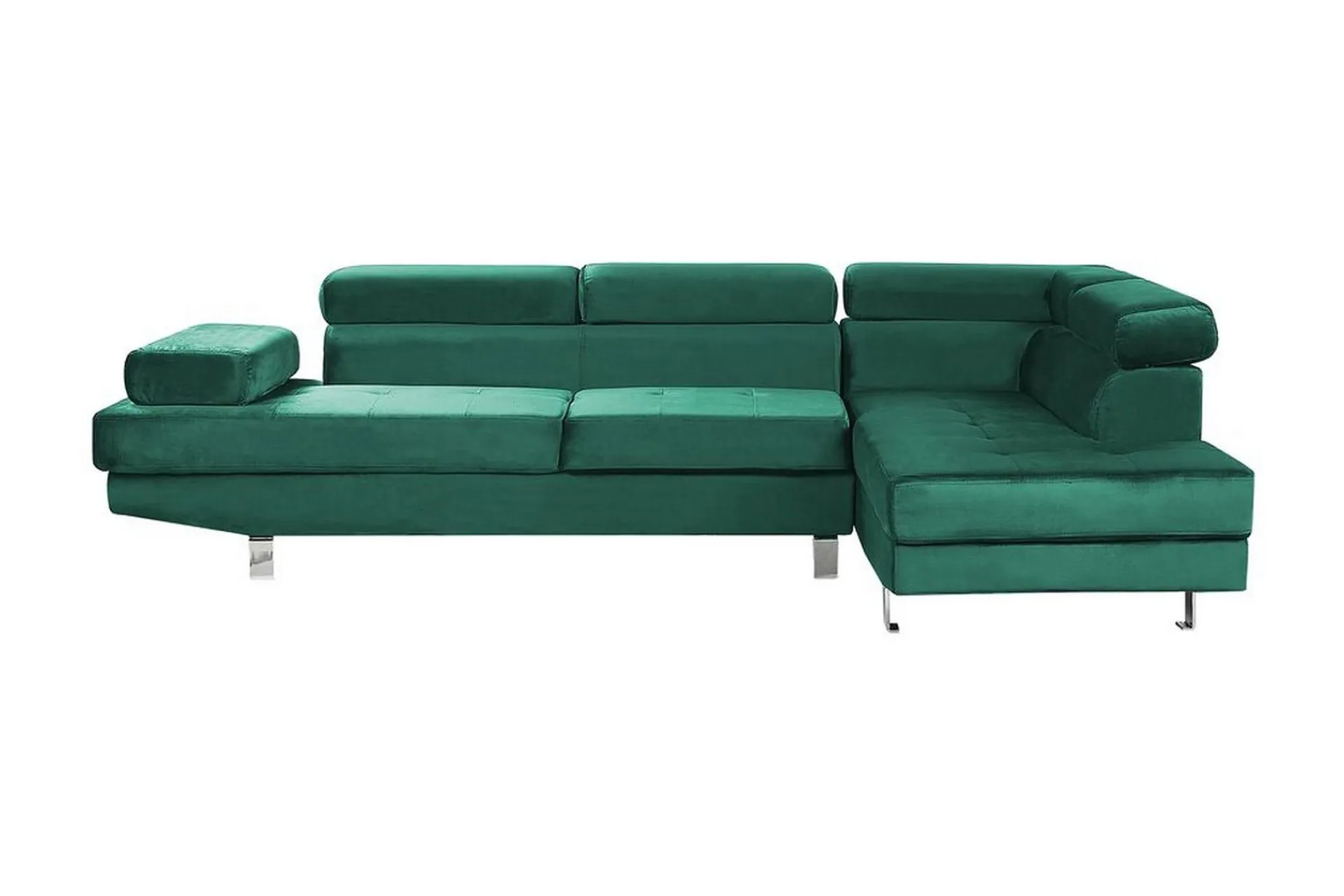 Velour Sofa & Fløyel Sofa-Norreia 5-seters Hjørnesovesofa Venstre Grønn
