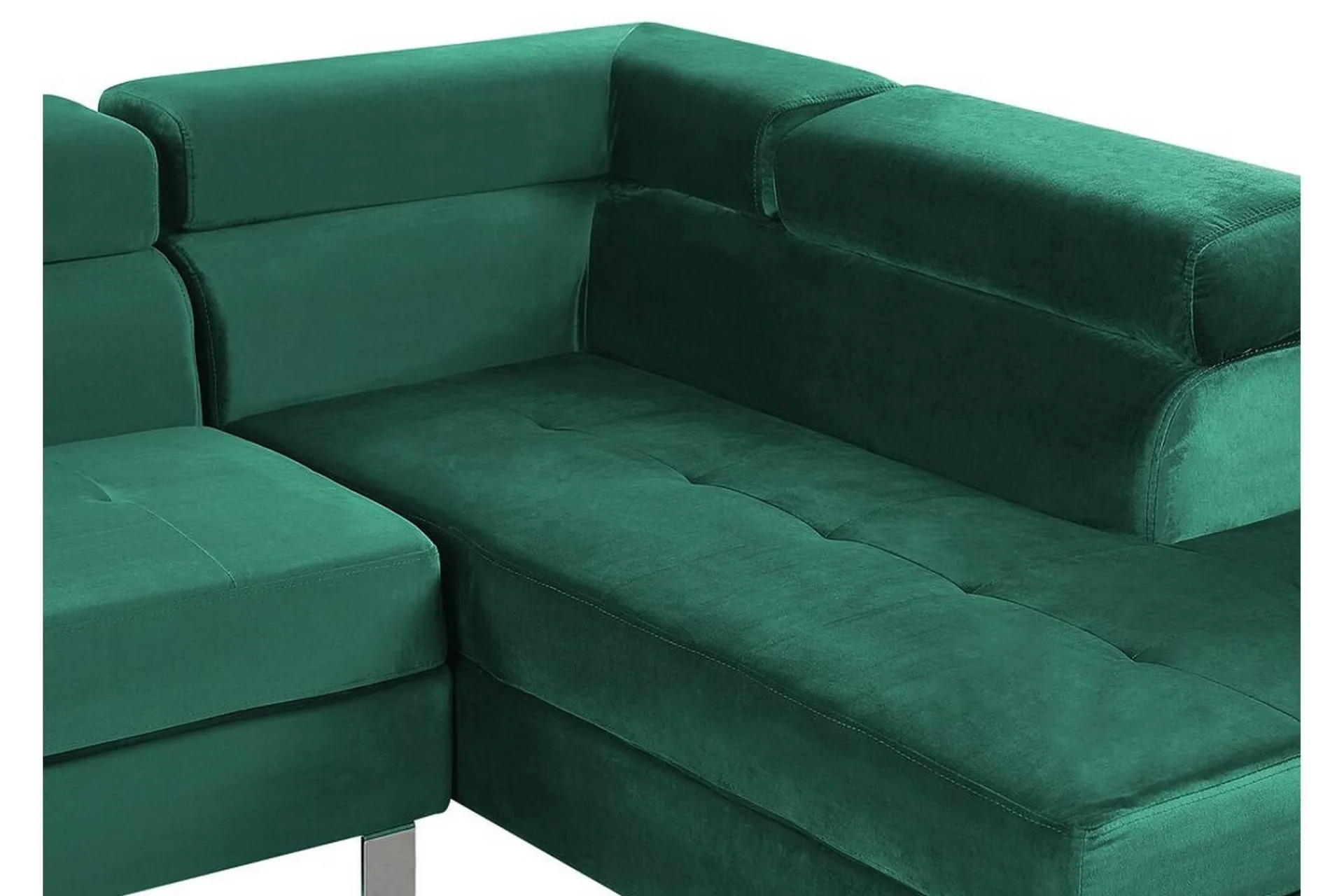 Velour Sofa & Fløyel Sofa-Norreia 5-seters Hjørnesovesofa Venstre Grønn
