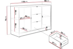 Kommode|Gangoppbevaring-Novaj Highboard Beige