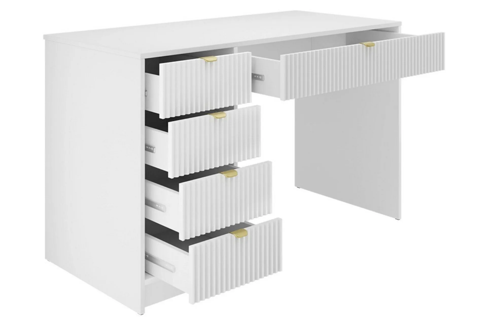 Sminkebord & Toalettbord-Novaj Sminkebord med oppbevaring 55 cm dyp 120 cm bred Hvit