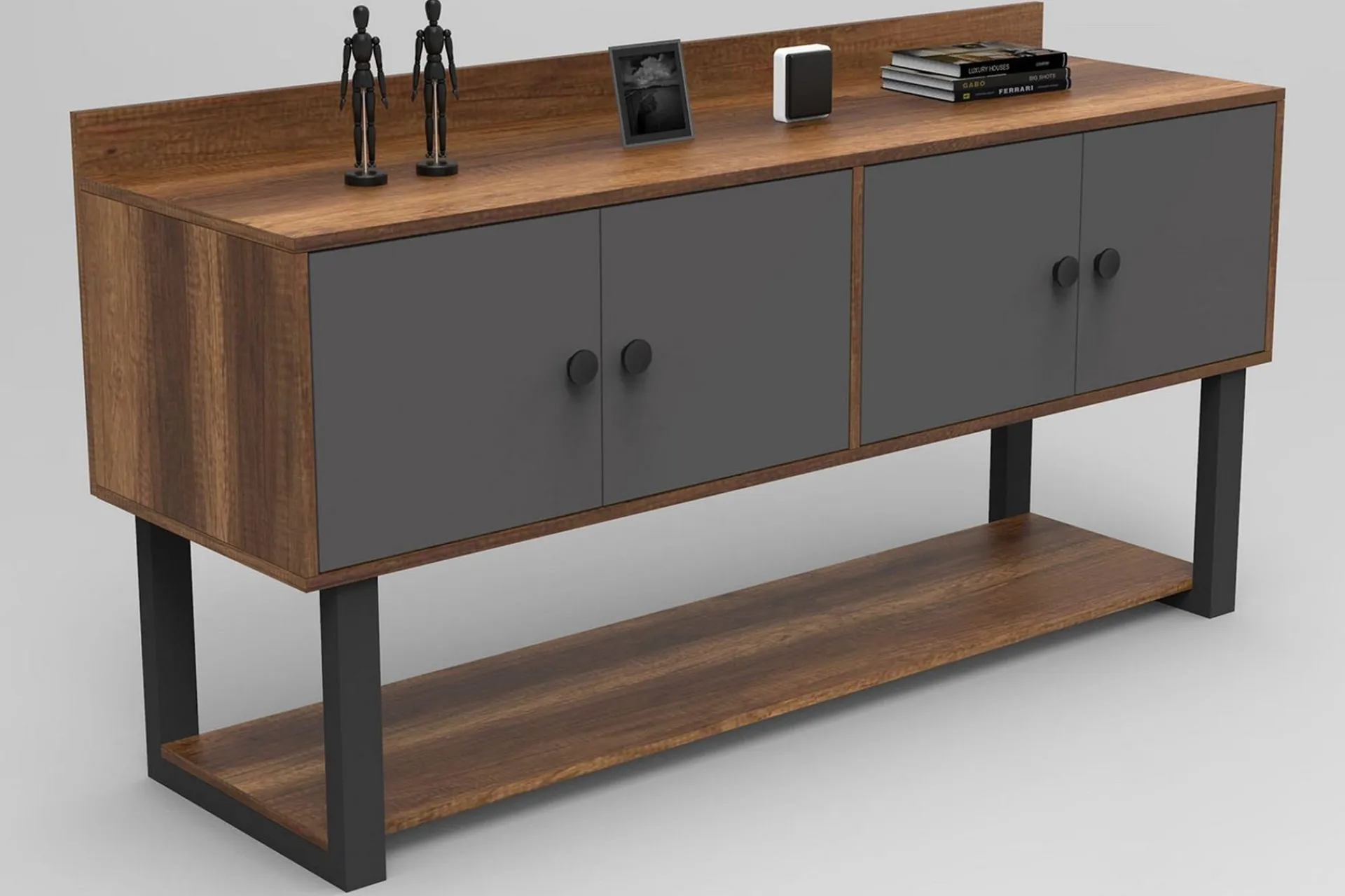 Gangbord|Avlastningsbord-Numandro Avlastningsbord 180 cm Teak,Antracit