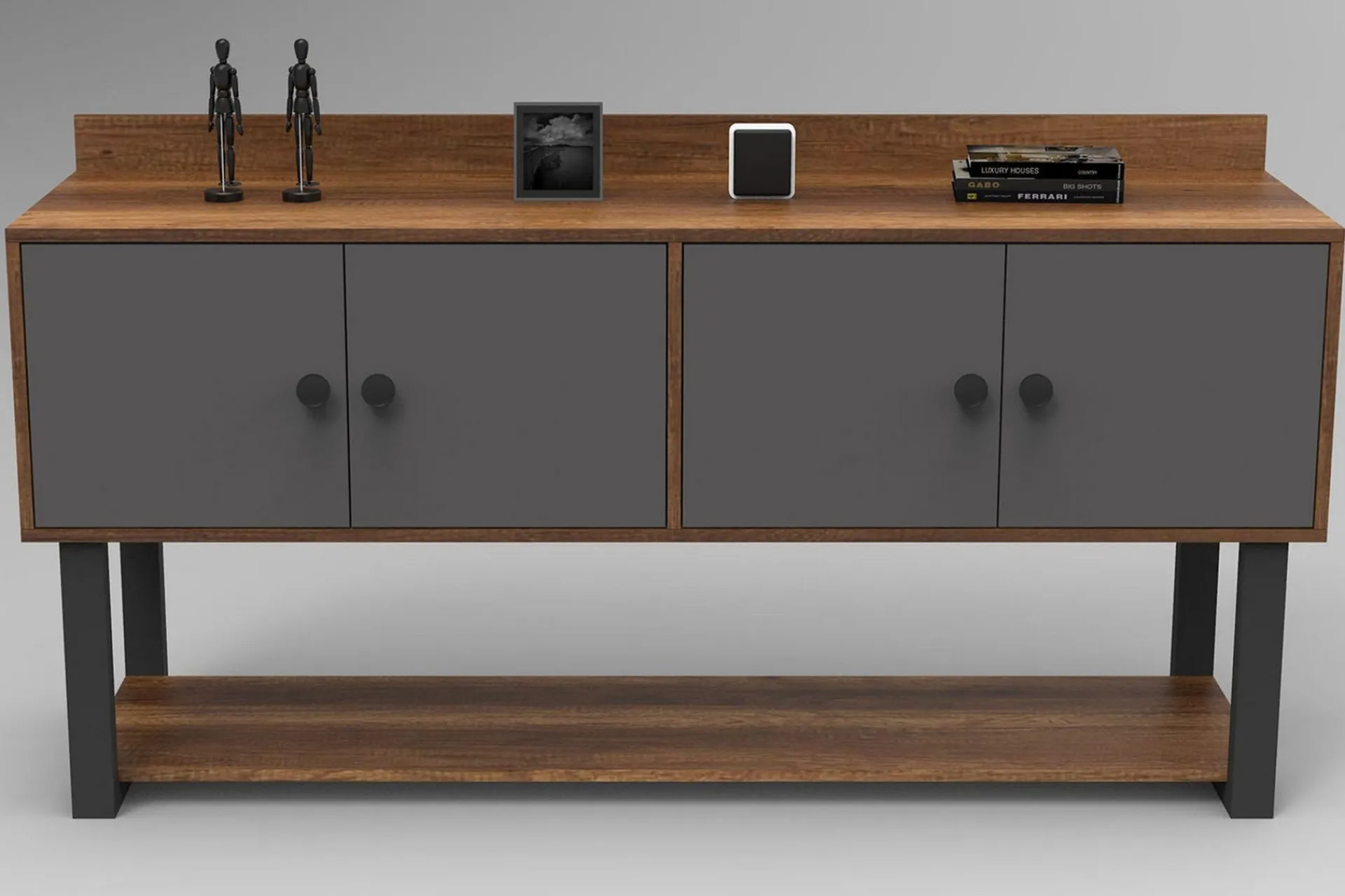 Gangbord|Avlastningsbord-Numandro Avlastningsbord 180 cm Teak,Antracit