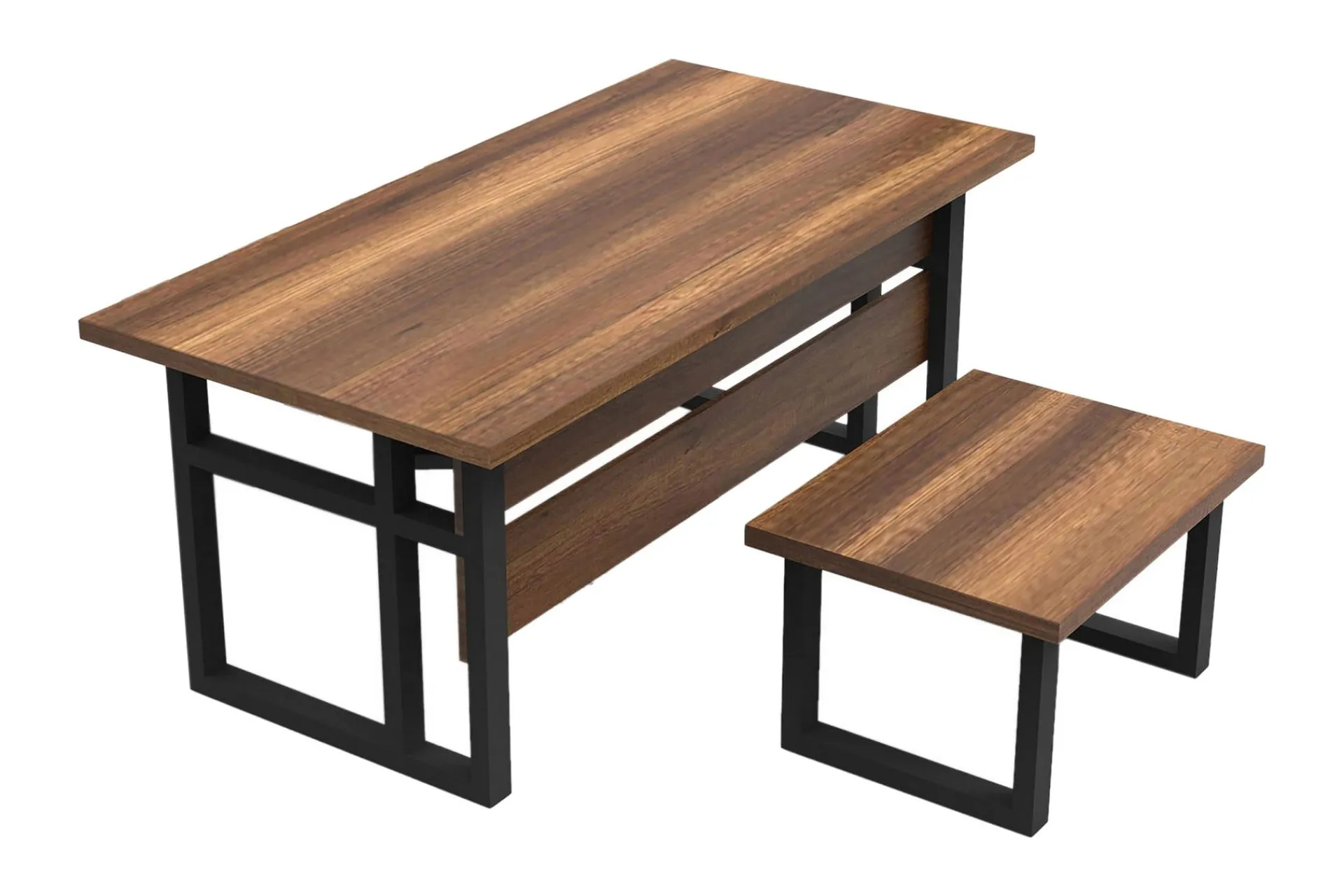 Kontorbord-Numandro Skrivebord 180 cm Teak,Antracit