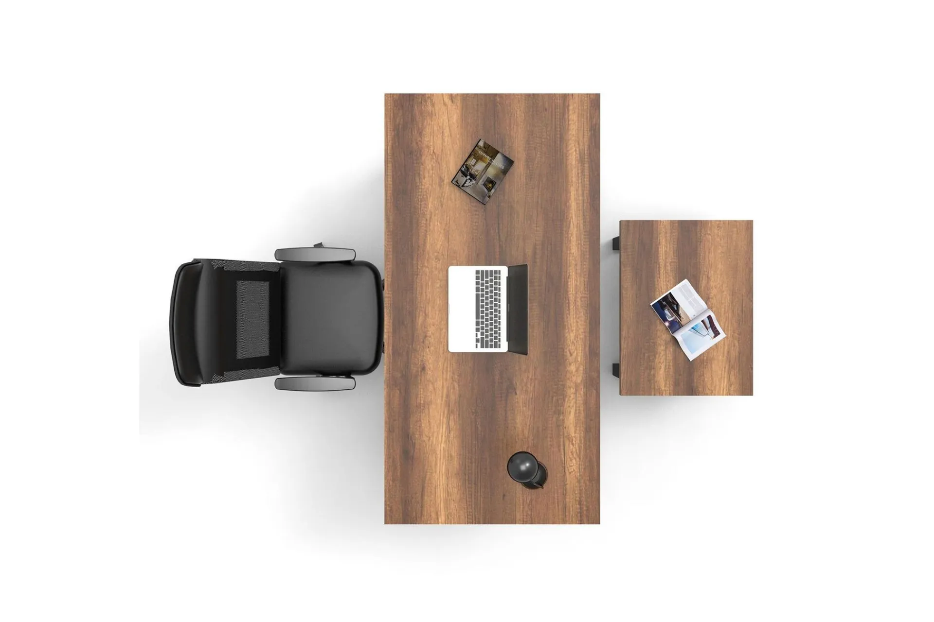 Kontorbord-Numandro Skrivebord 180 cm Teak,Antracit