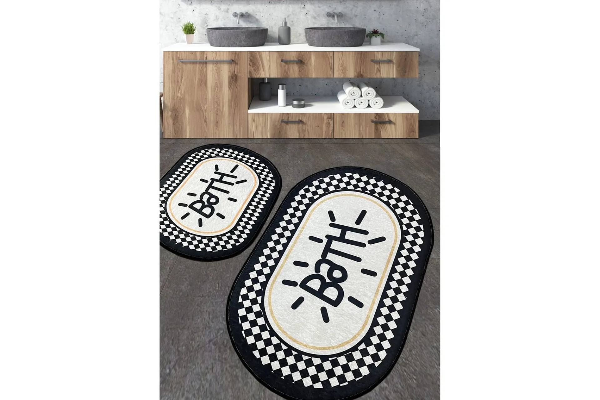 Baderomsmatte|Baderomsmatte-Nusrat Baderomsmatte 60x100 cm Rektangulær Flerfärgad
