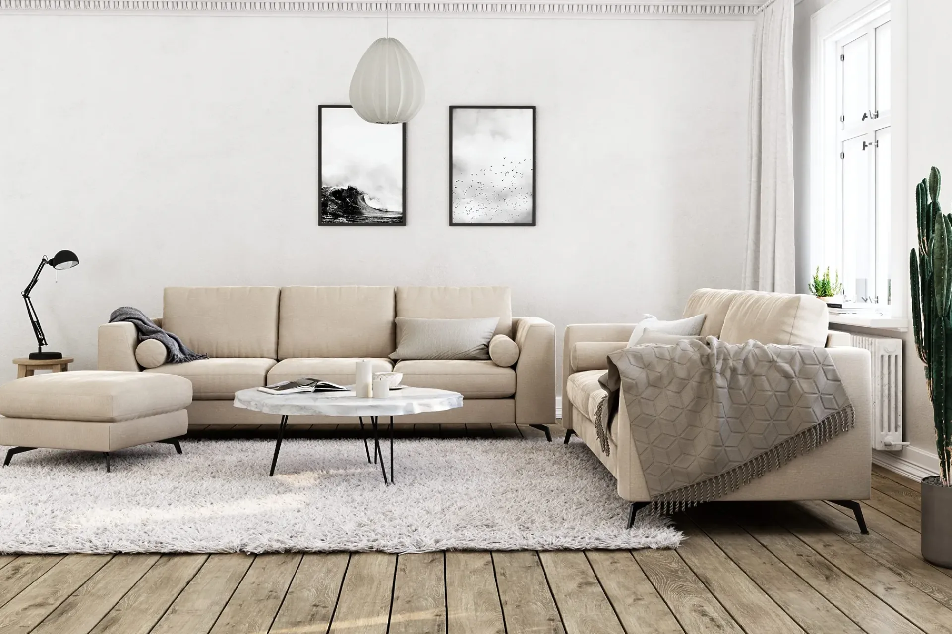 Scandinavian Choice Ocean Lyx 3-seters Fløyelssofa