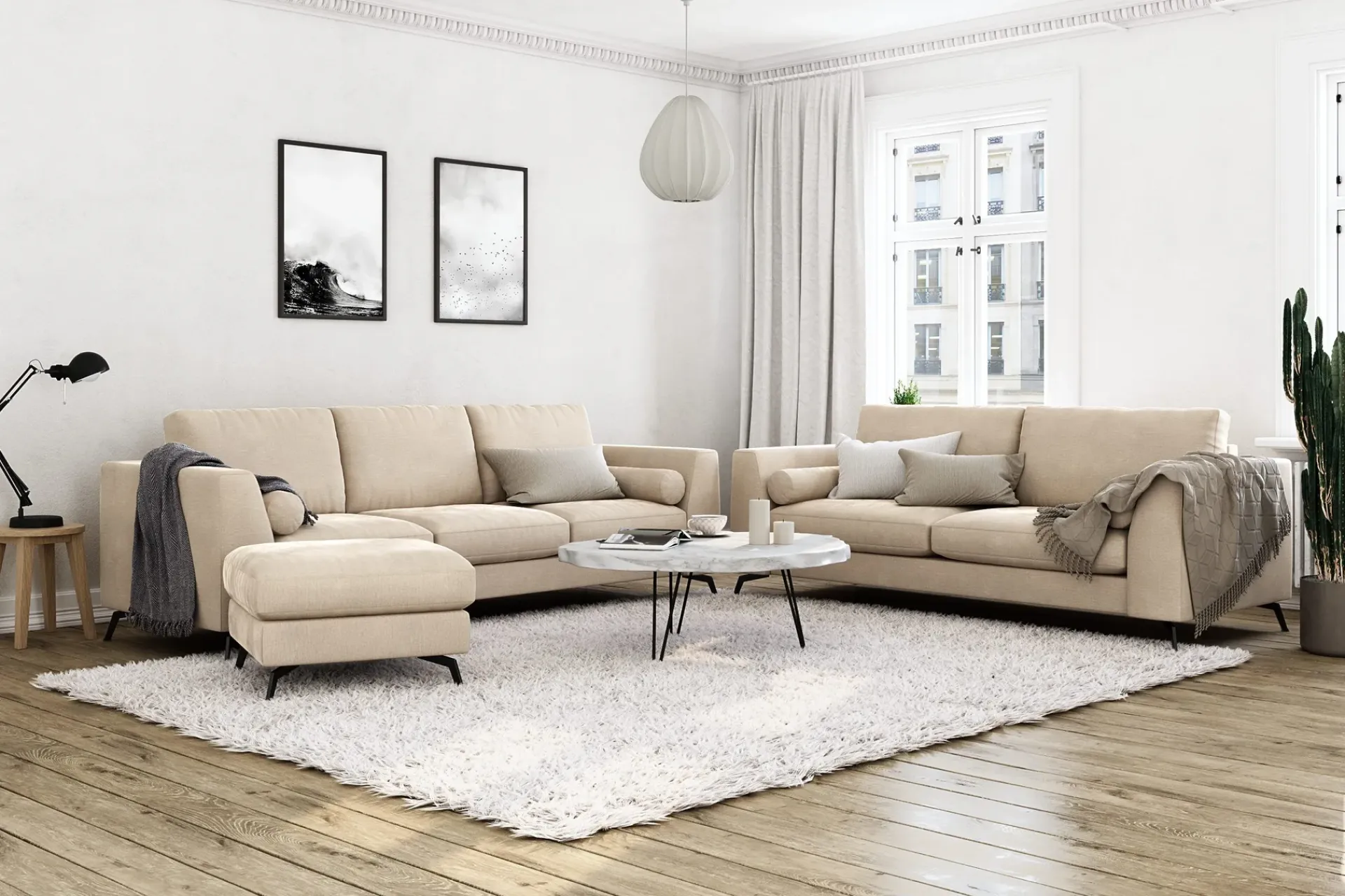 Scandinavian Choice Ocean Lyx 3-seters Fløyelssofa