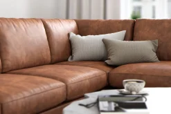 Scandinavian Choice Sofa Med Sjeselong-Ocean Lyx 5-seters Høyrevendt L-formet Sjeselongsofa i Kunstlær Brun