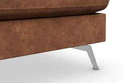 Scandinavian Choice Sofa Med Sjeselong-Ocean Lyx 5-seters Høyrevendt L-formet Sjeselongsofa i Kunstlær Brun