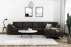 Scandinavian Choice Ocean Lyx 5-seters Høyrevendt L-formet Sjeselongsofa i Fløyel
