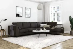 Scandinavian Choice Ocean Lyx 5-seters Høyrevendt L-formet Sjeselongsofa i Fløyel