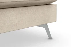 Scandinavian Choice Velour Sofa & Fløyel Sofa-Ocean Lyx 6-seters Høyrevendt U-formet Sofa med Divan og Sjeselong + Fotskammel i Fløyel Beige