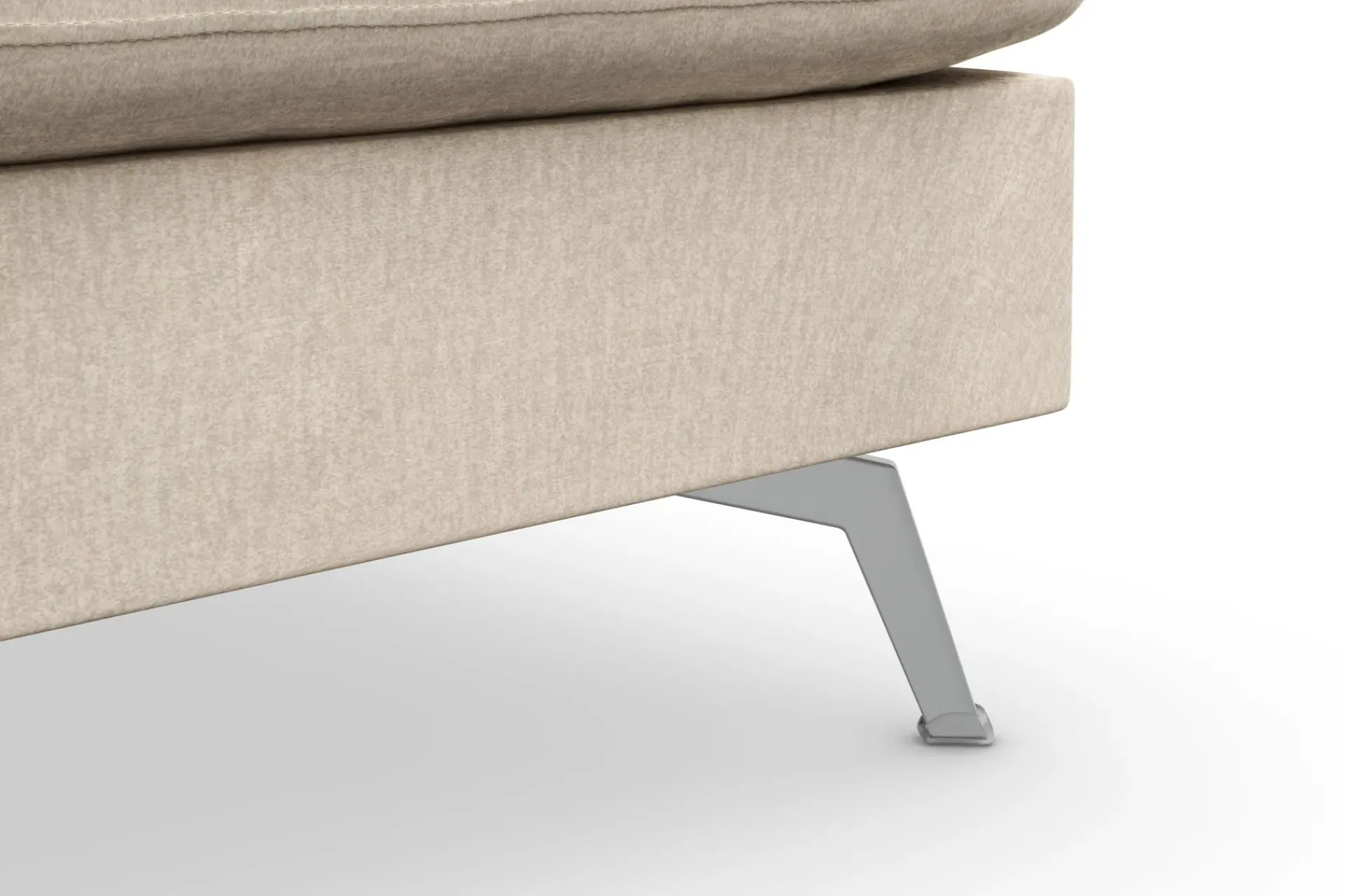 Scandinavian Choice Velour Sofa & Fløyel Sofa-Ocean Lyx 6-seters Høyrevendt U-formet Sofa med Divan og Sjeselong + Fotskammel i Fløyel Beige