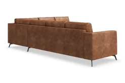 Scandinavian Choice Hjørnesofa-Ocean Lyx 5-seters Vendbar L-formet Hjørnesofa i Kunstlær Brun