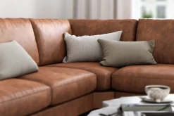 Scandinavian Choice Hjørnesofa-Ocean Lyx 5-seters Vendbar L-formet Hjørnesofa i Kunstlær Brun