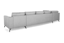 Scandinavian Choice Ocean Lyx 6-seters Venstrevendt U-formet Sofa med Divan og Sjeselong + Fotskammel i Stoff