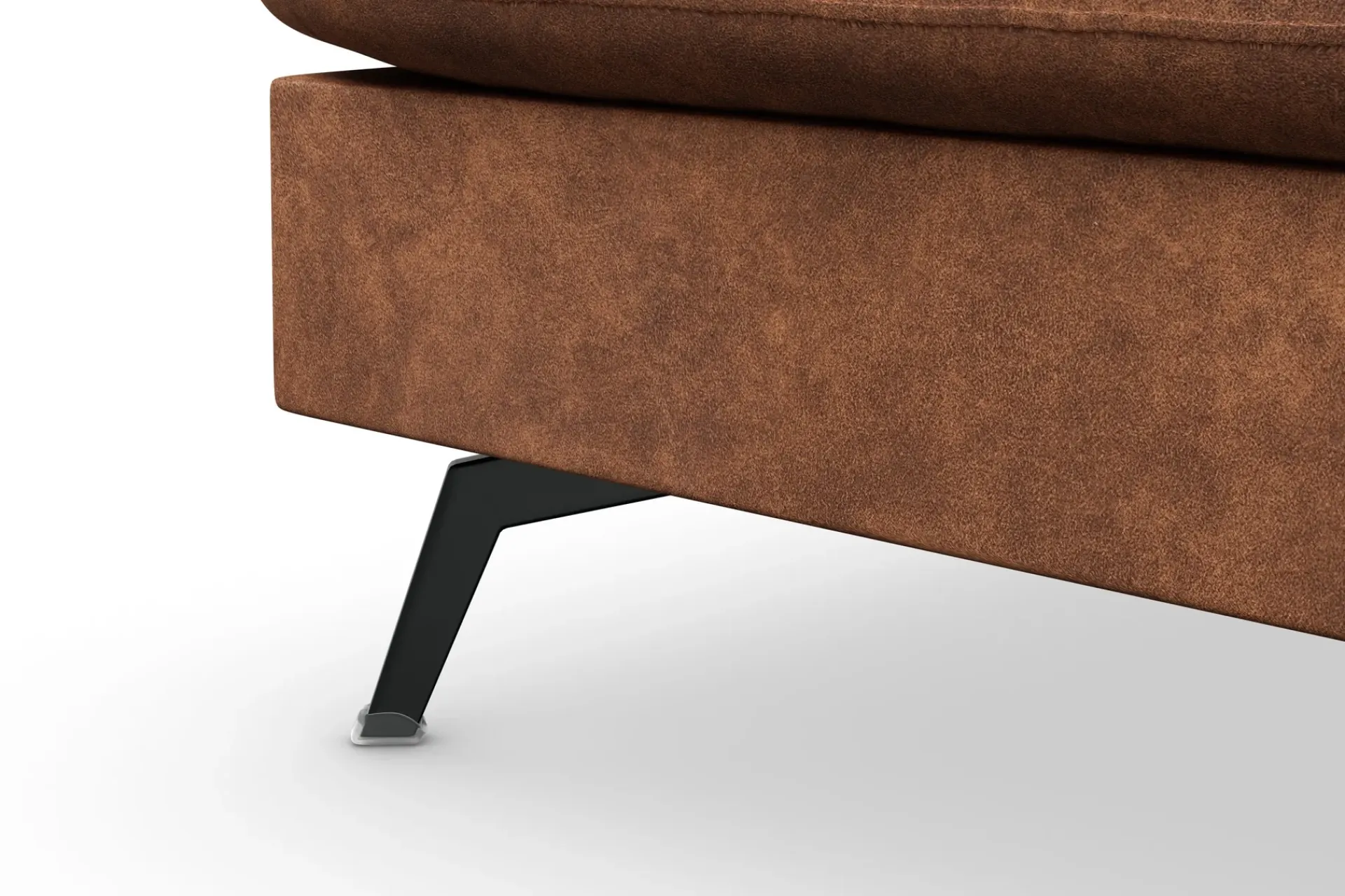 Scandinavian Choice Sofa Med Sjeselong-Ocean Lyx 6-seters Venstrevendt U-formet Sofa med Divan og Sjeselong + Fotskammel i Kunstlær Brun