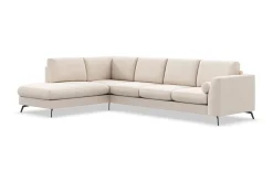 Scandinavian Choice Sofa Med Sjeselong-Ocean Lyx 4-seters Venstrevendt L-formet Sjeselongsofa i Stoff Beige