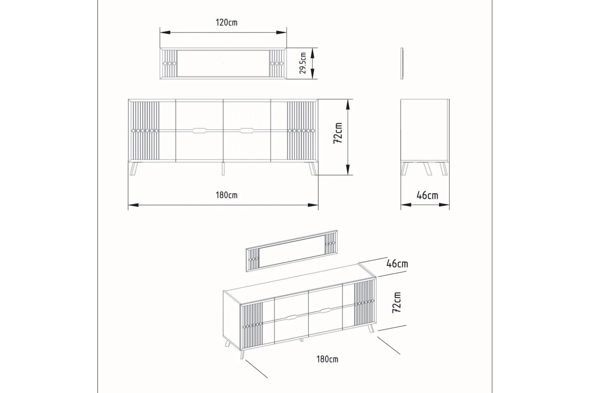 Ocotla Sidebord 180 cm