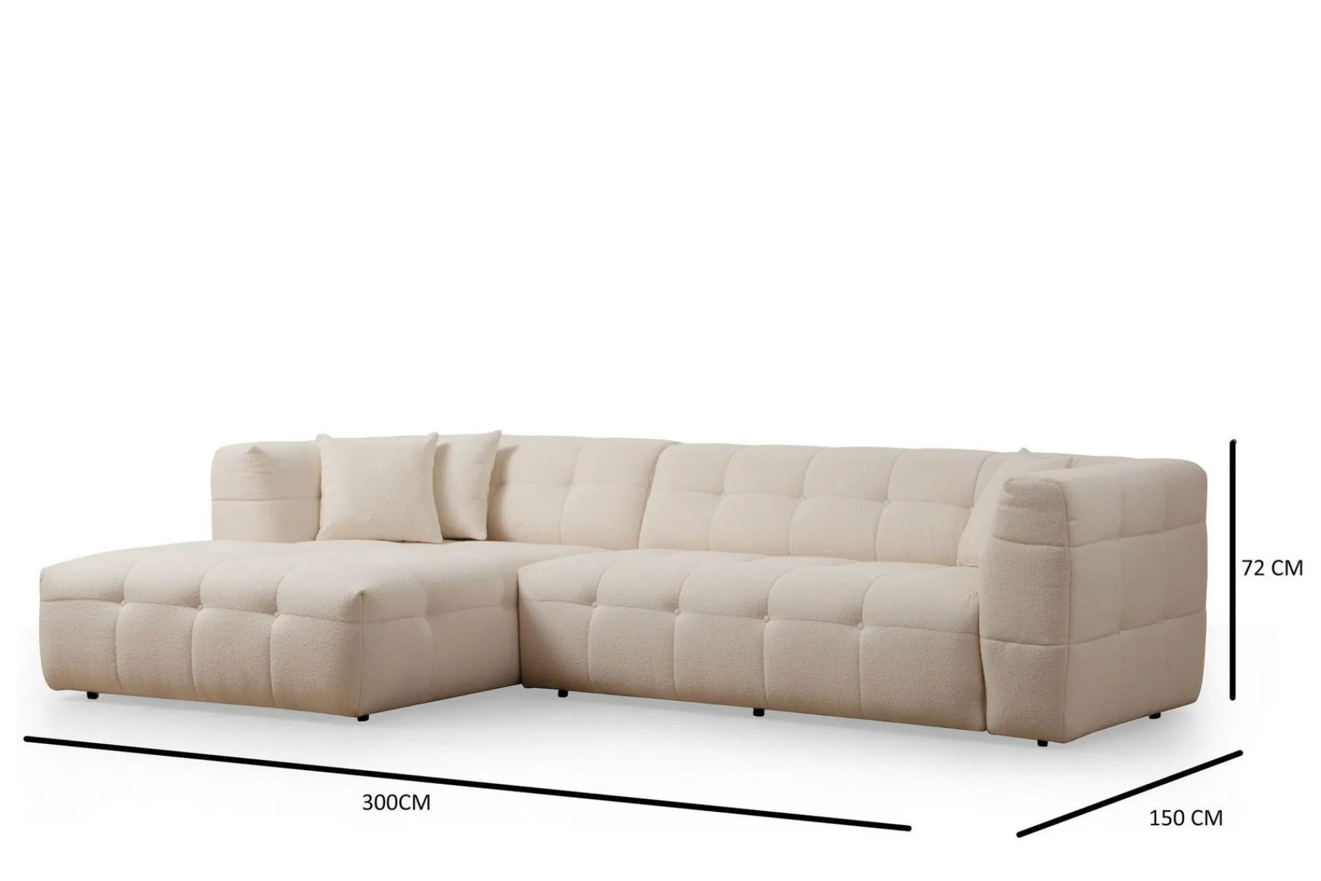 Sofa Med Sjeselong-Octavian Sofa med Sjeselong 5-seter Beige