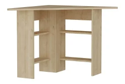 Kontorbord-Oderzo Hjørneskrivebord 80 cm med Oppbevaringshyller Blå,Tre/Natur