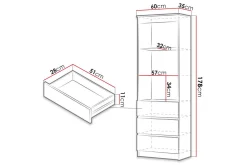 Office Hylle 60x35x180 cm