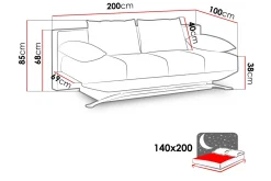 Sovesofaer-Oils Sovesofa 200x100x85 cm Haze 20
