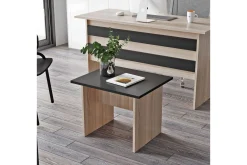 Kontorbord-Okani Skrivebord 140 cm med oppbevaring og fotskammel Natur,Svart