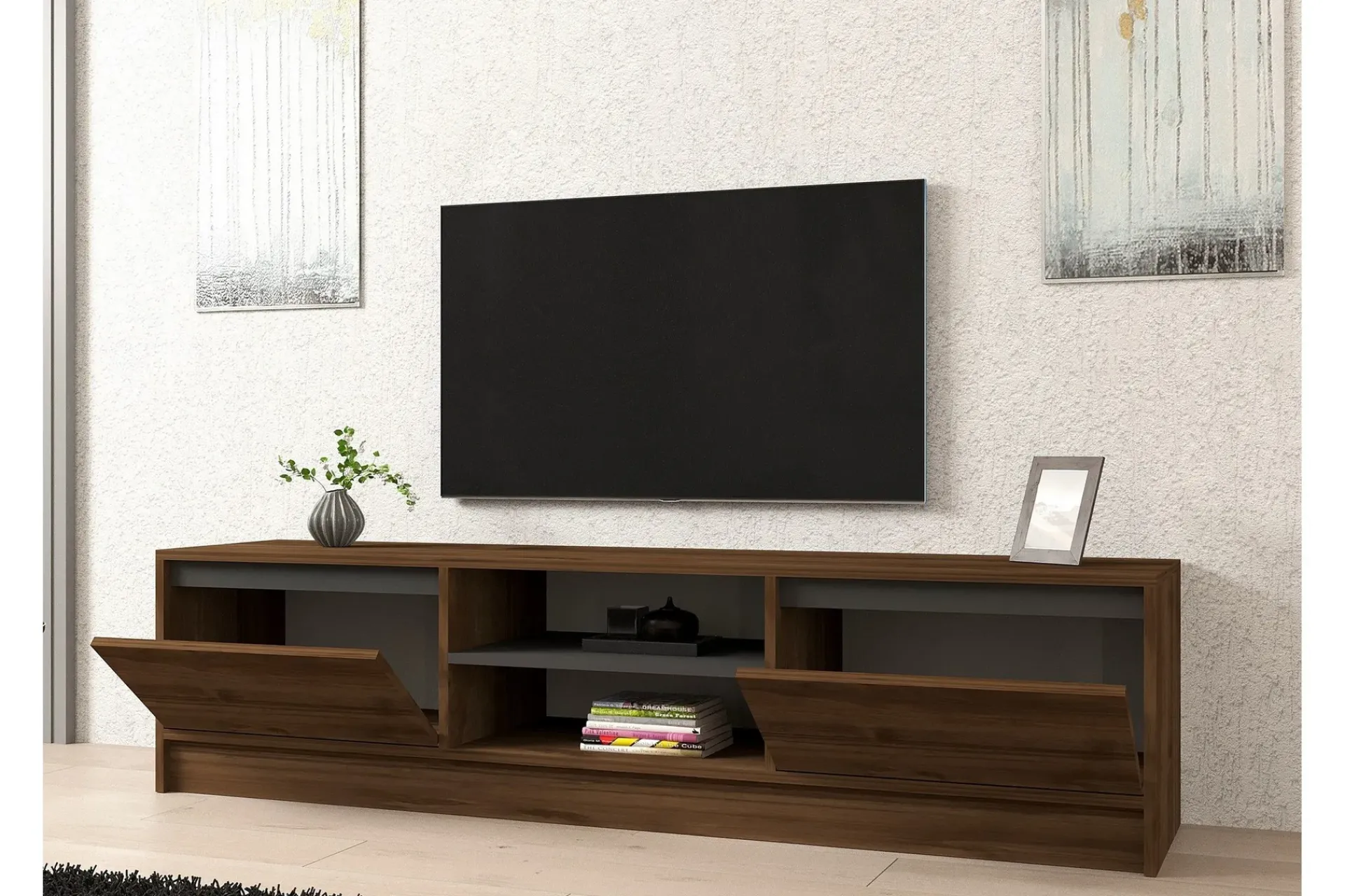 Tv-Benk & Mediabenk-Olca TV-benk 180 cm Valnöt,Antracit