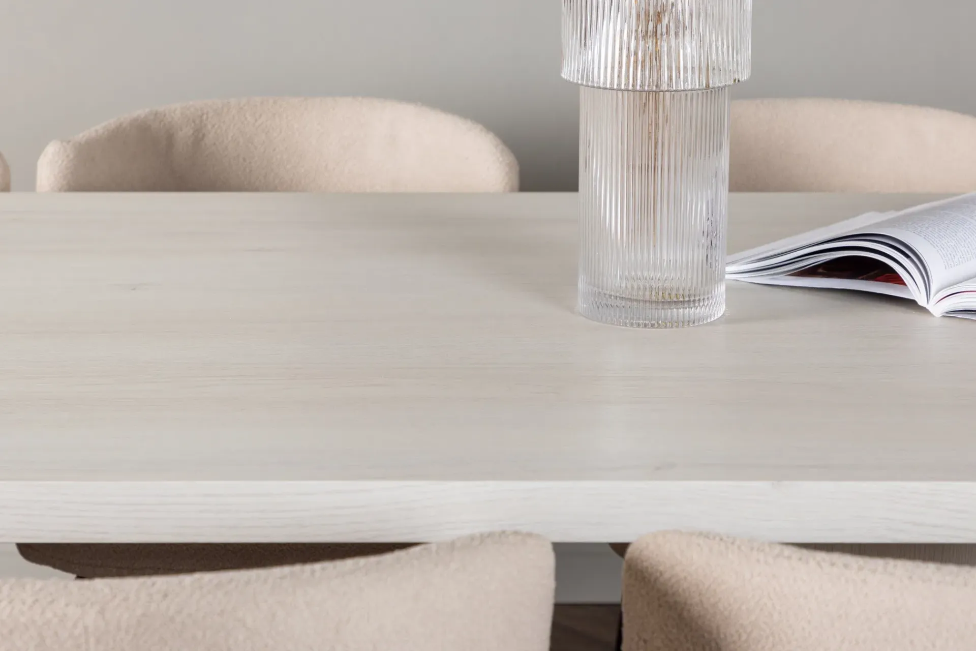 Venture Home Spisegrupper-Olga Matgruppe 200 cm Rektangulær med 6 Modesto Stoler Beige,Hvit