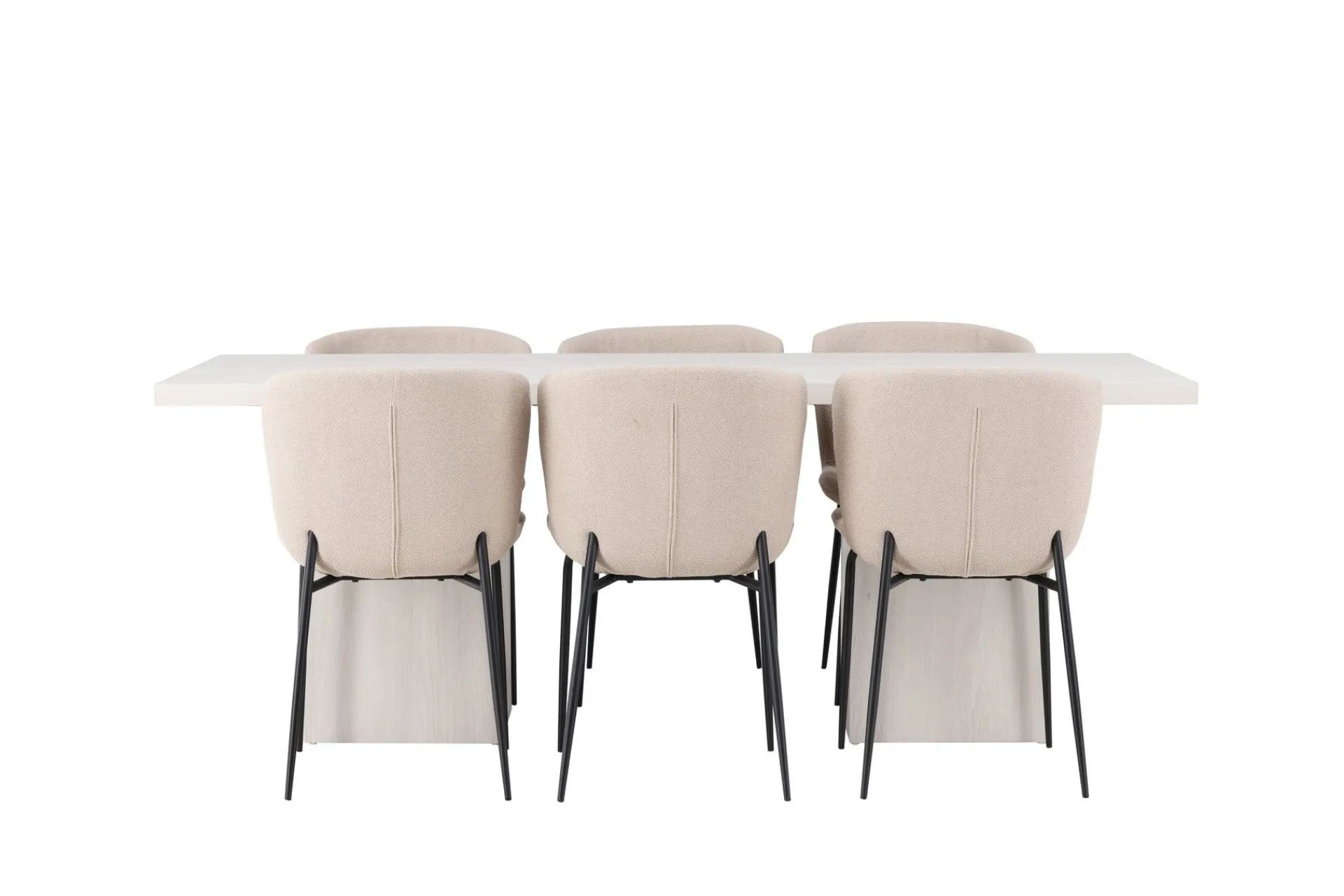 Venture Home Spisegrupper-Olga Matgruppe 200 cm Rektangulær med 6 Modesto Stoler Beige,Hvit