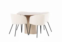 Venture Home Spisegrupper-Olivia Matgruppe 110 cm Rund med 4 Berit Stoler Beige,Whitewash