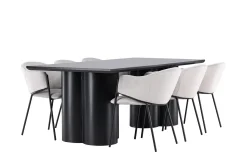 Venture Home Olivia Spisegruppe 210 cm Rektangulær med 6 Evelina stoler