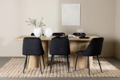 Venture Home Spisegrupper-Olivia Spisegruppe 210 cm Rektangulær med 6 Night stoler White wash/Svart/Svart