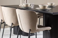 Venture Home Spisegrupper-Olivia Spisegruppe 210 cm Rektangulær med 6 Modesto stoler Svart/Beige/Svart