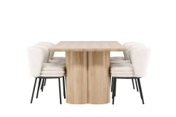 Venture Home Spisegrupper-Olivia Spisegruppe 210 cm Rektangulær med 6 Agnes stoler White wash/Hvit/Svart