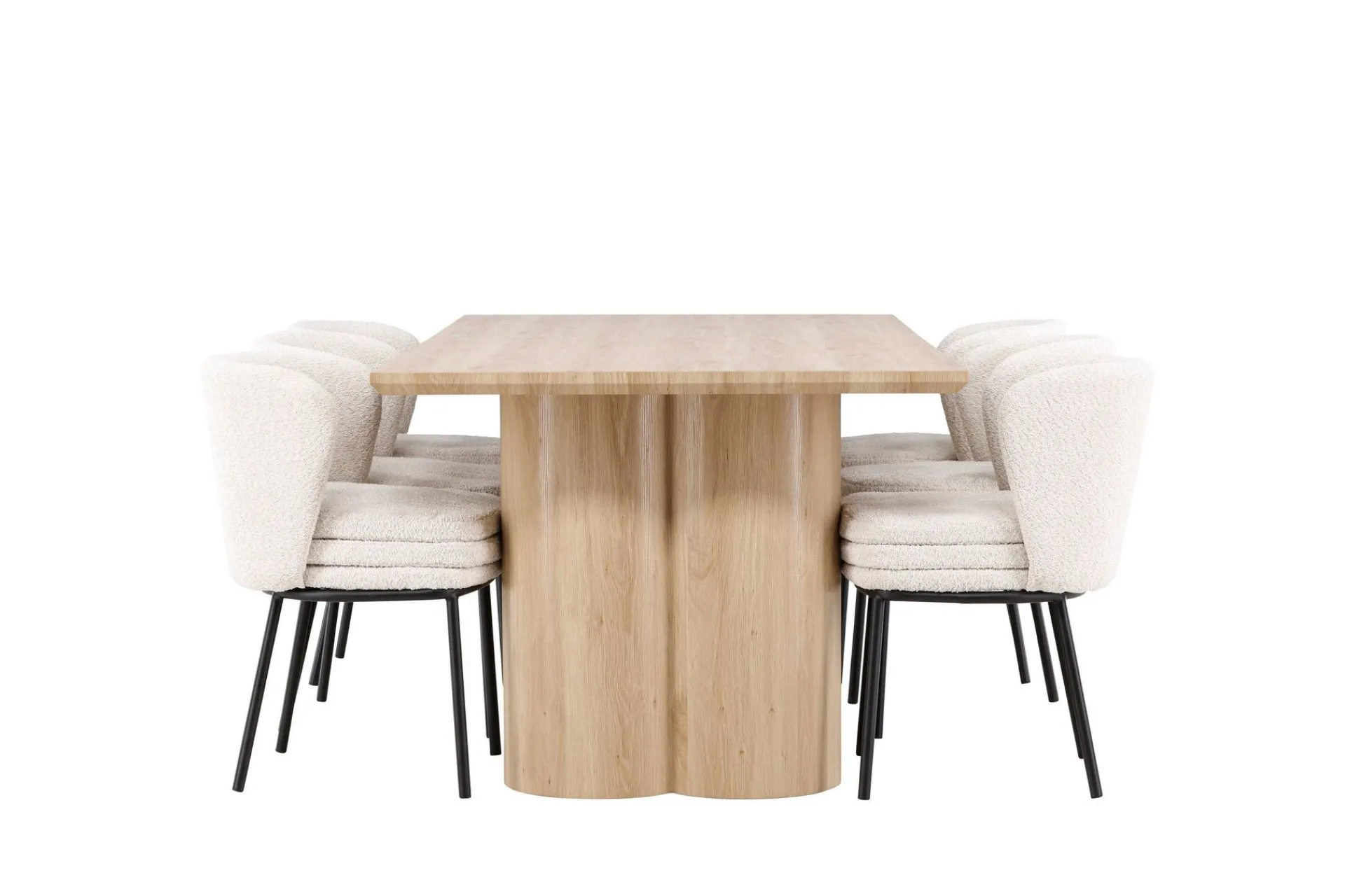 Venture Home Spisegrupper-Olivia Spisegruppe 210 cm Rektangulær med 6 Agnes stoler White wash/Hvit/Svart